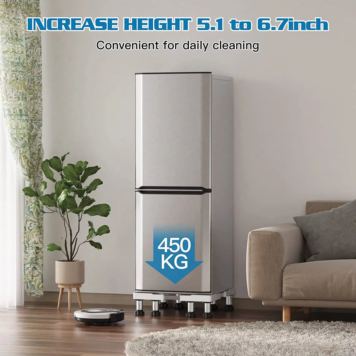 Adjustable Mini Fridge Stand 8 Heavy Duty Feet V579