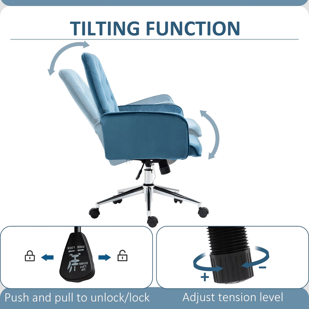 Blue Adjustable Swivel Task Chair I9197