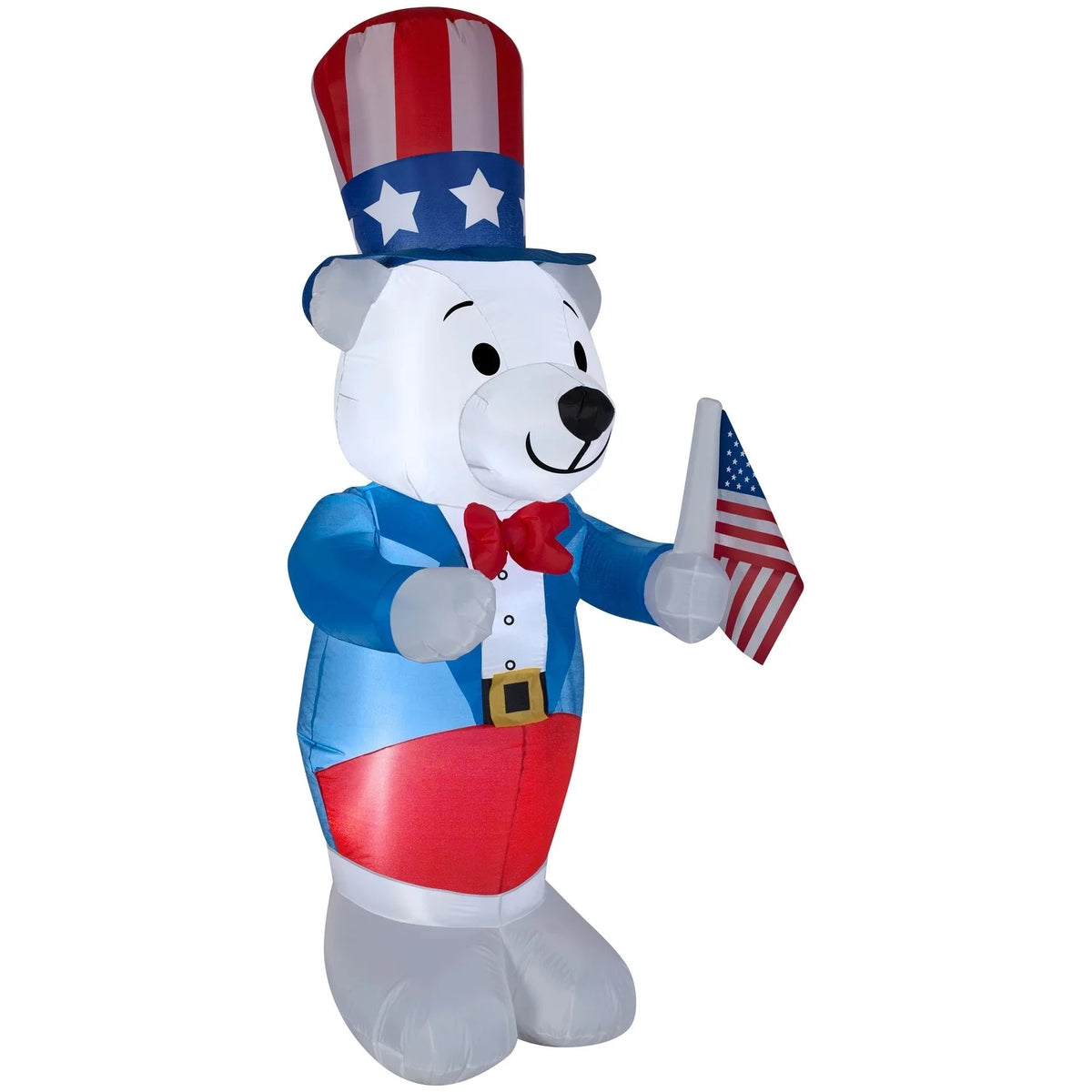 4 ft Tall Blue Inflatable Patriotic Polar Bear H8789