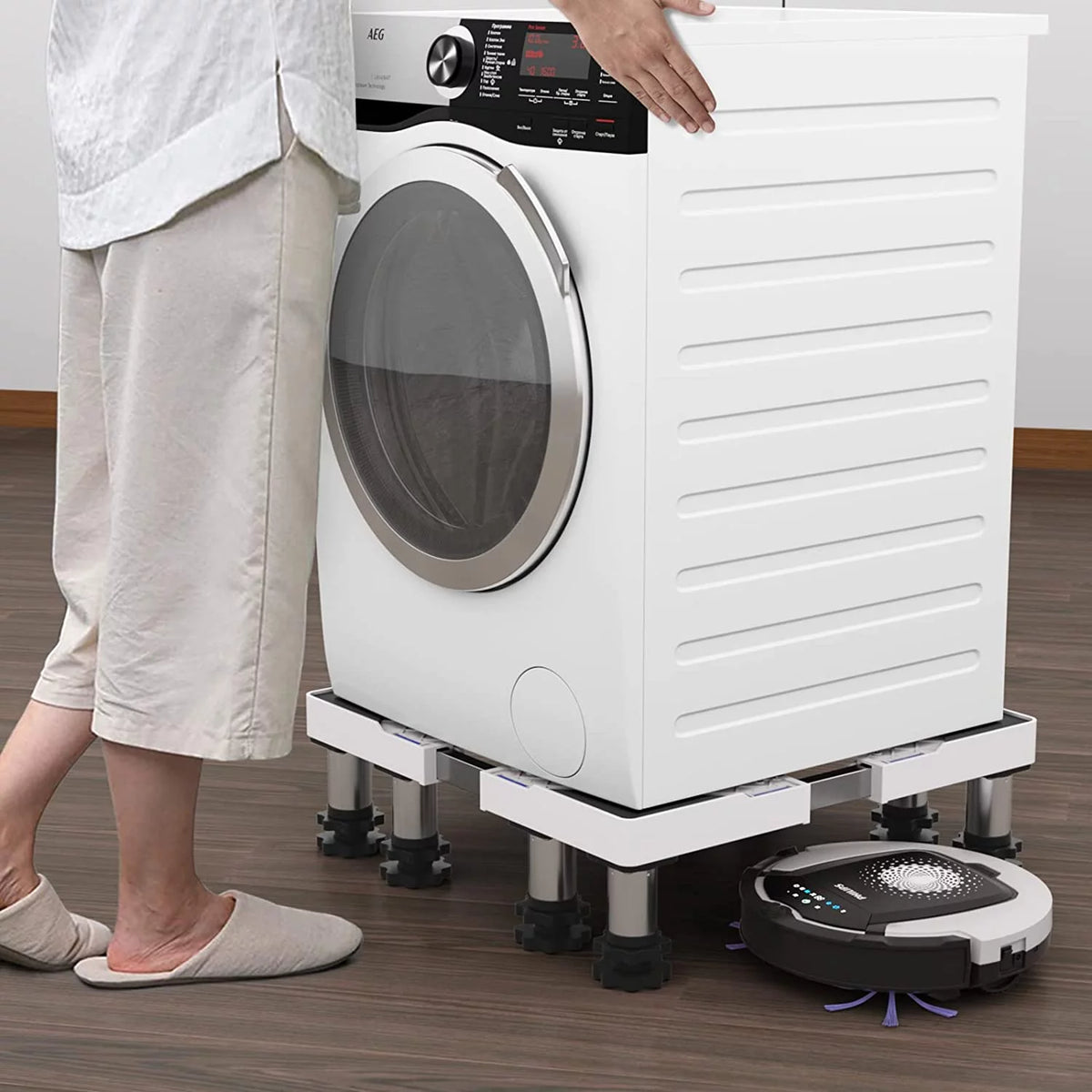 Adjustable Mini Fridge Stand 8 Heavy Duty Feet V579