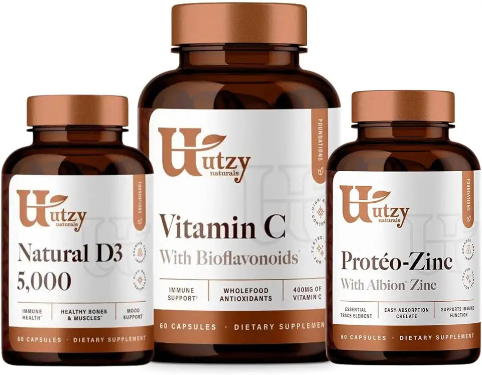 400mg Vitamin C with Acerola & Citrus Bioflavonoids + D3 5,000IU + Chelated Zinc V448