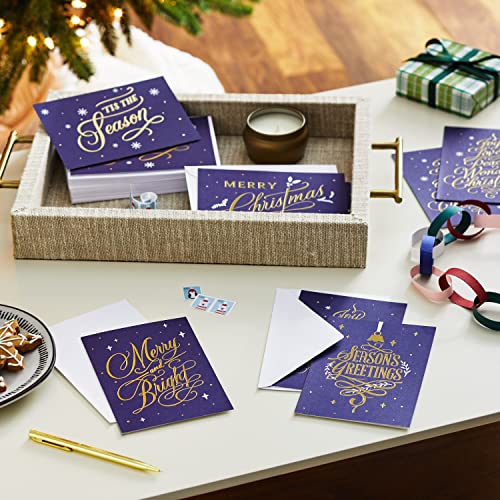 Boxed Christmas Cards Assortment, 6 Designs, 72 Cards with Envelopes T555423