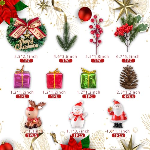 14PCS Christmas Cake Topper Gold B765673