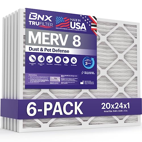 16x20x1 MERV 8 Pleated Air Filter 6-Pack N7350