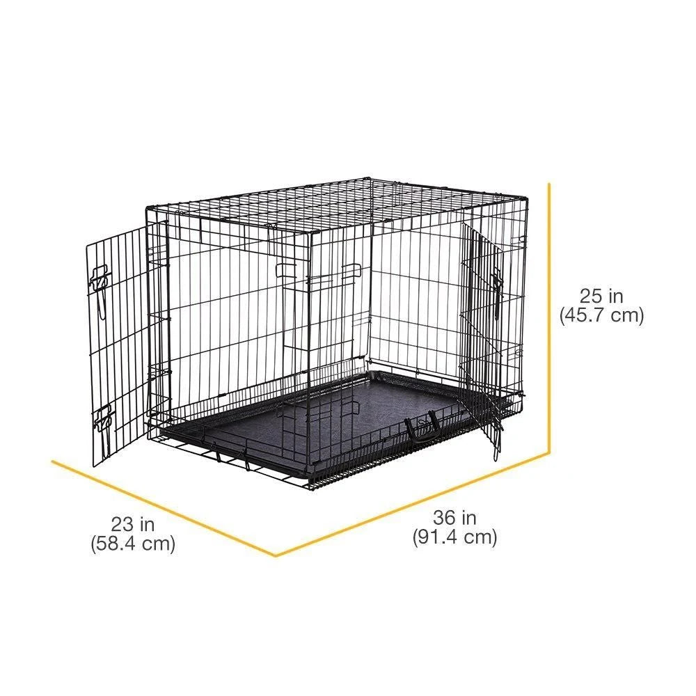 36 inch 2-Door Black Dog Crate N740