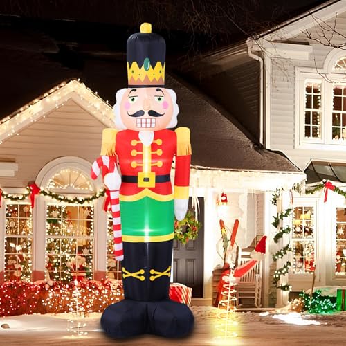 8FT Christmas Inflatable Nutcracker Soldier with Built-in LEDs D645053