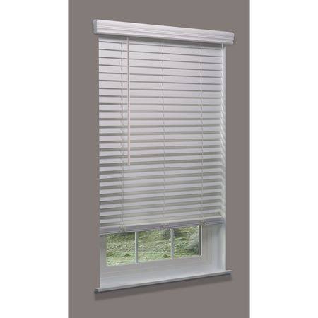 Cordless Faux Wood Blind, White, 66x22w x 32 K887398