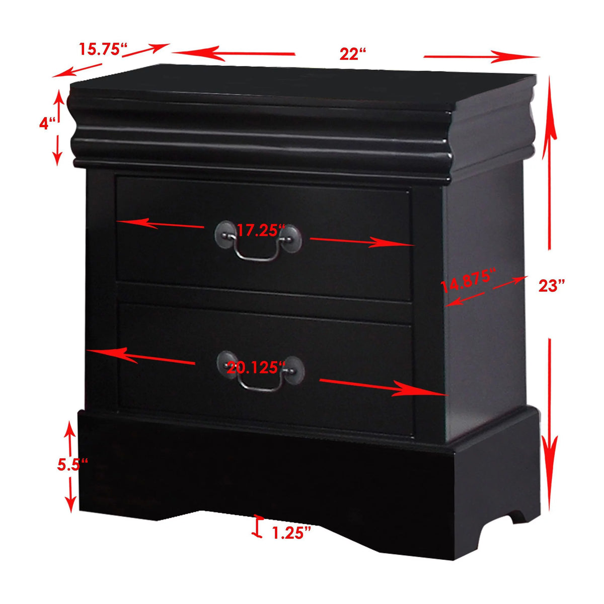 2-Drawer Nightstand Bedside Table X3725