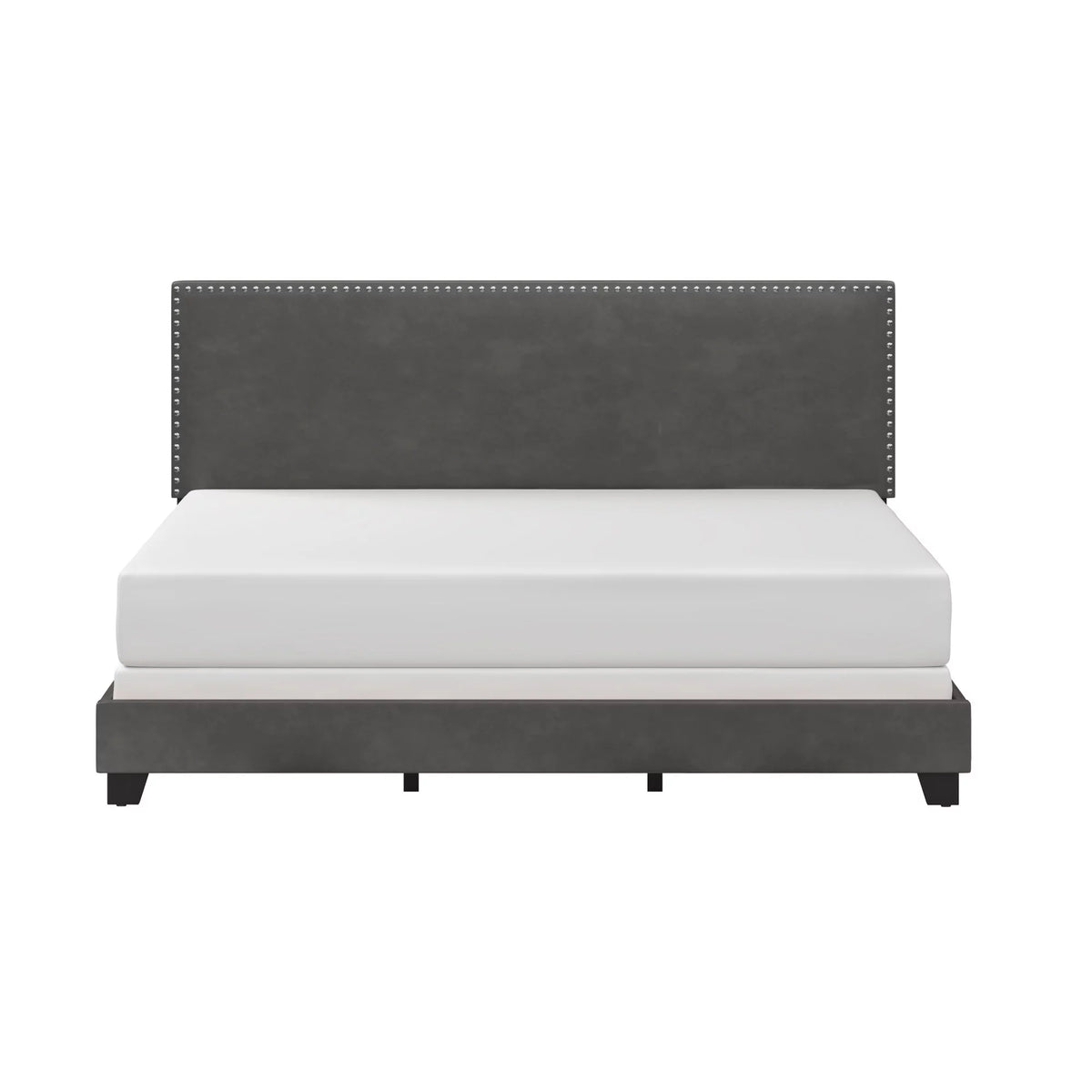 Charcoal Fabric Upholstered Queen Bed Z565