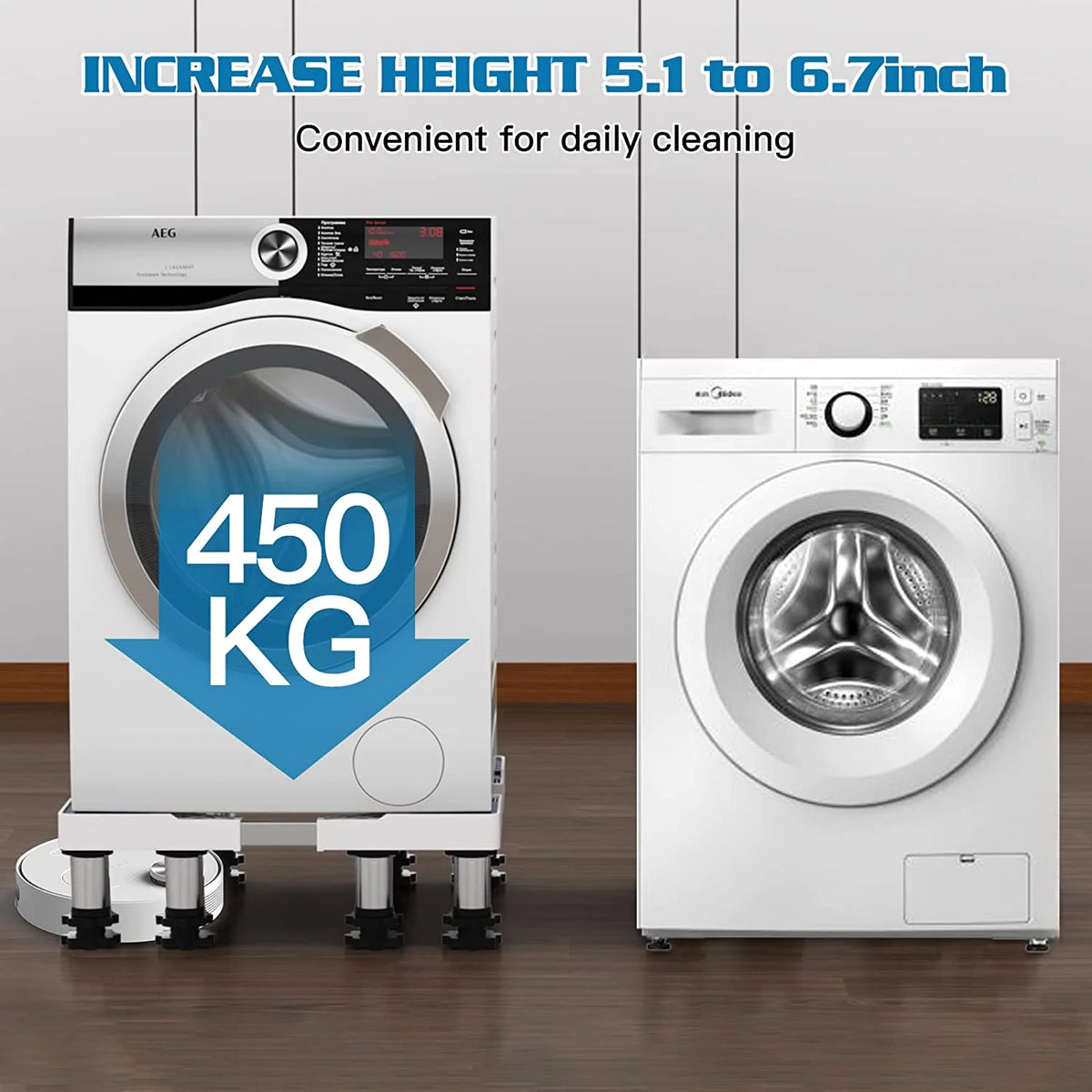 Adjustable Mini Fridge Stand 8 Heavy Duty Feet V579