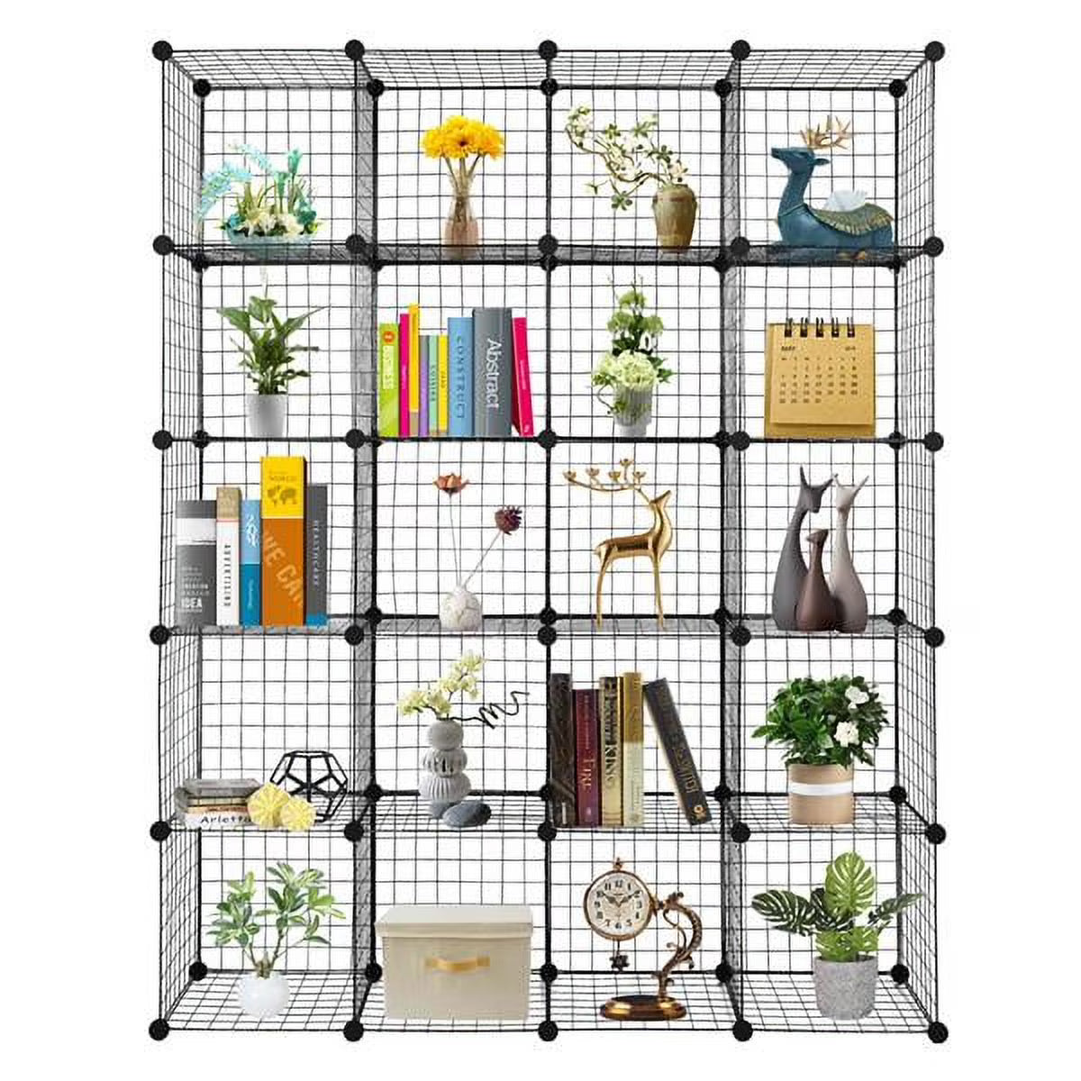 20-Cube Metal Grid Storage Shelves Organizer Bookcase M155915