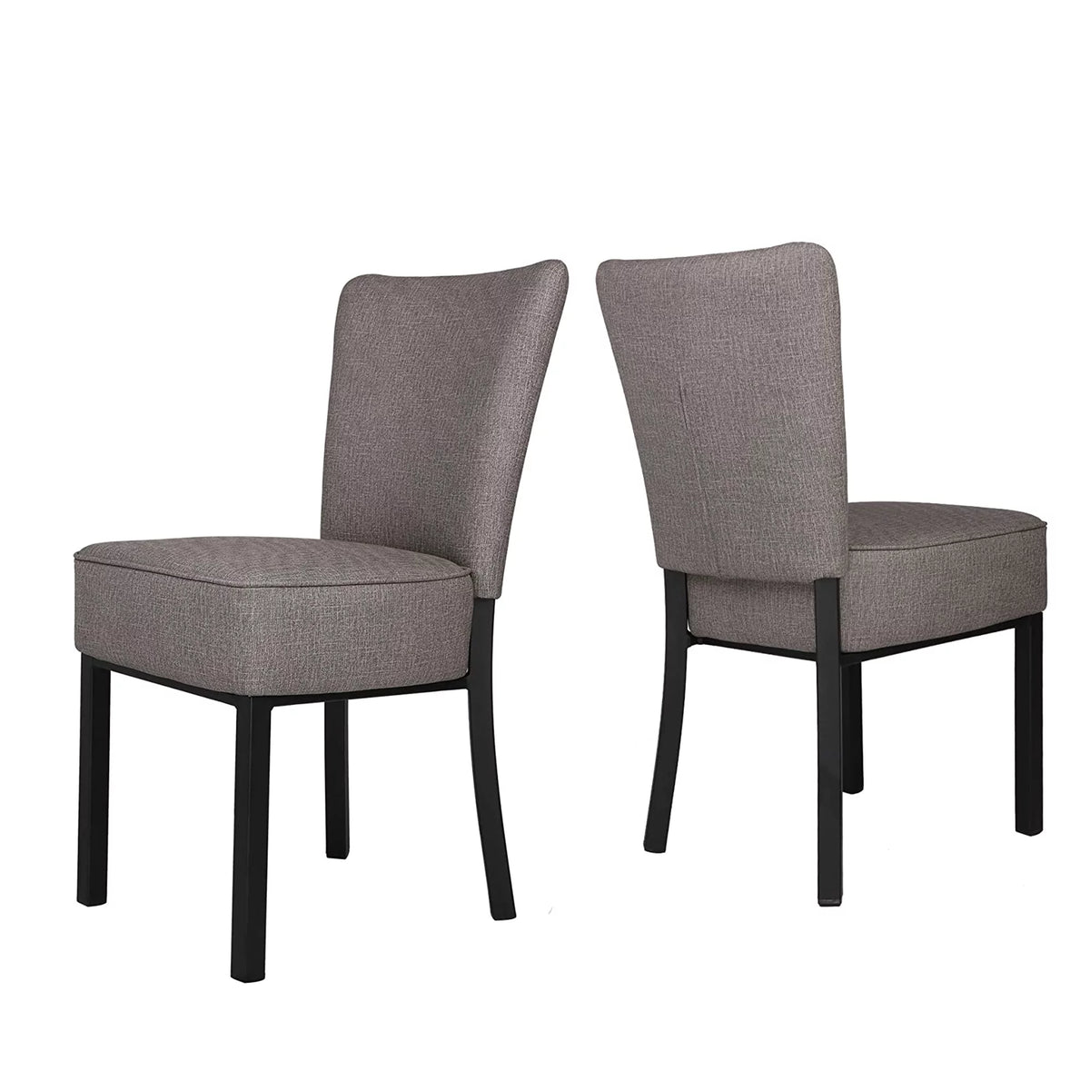 2 Set Gray PU Leather Dining Chairs with Metal Frame A894