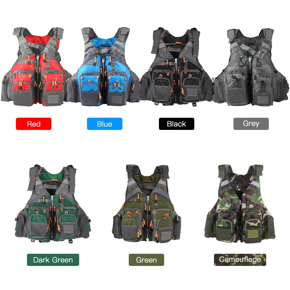 Breathable Padded Fishing Life Safety Jacket Swimming Sailing Waistcoat Utility Vest Floatation Device V526
