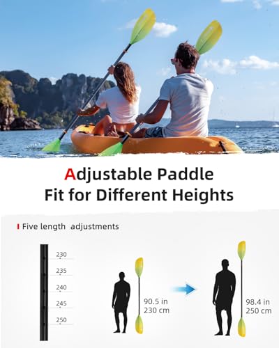 Adjustable Kayak Paddle 210-230 cm Black F44651