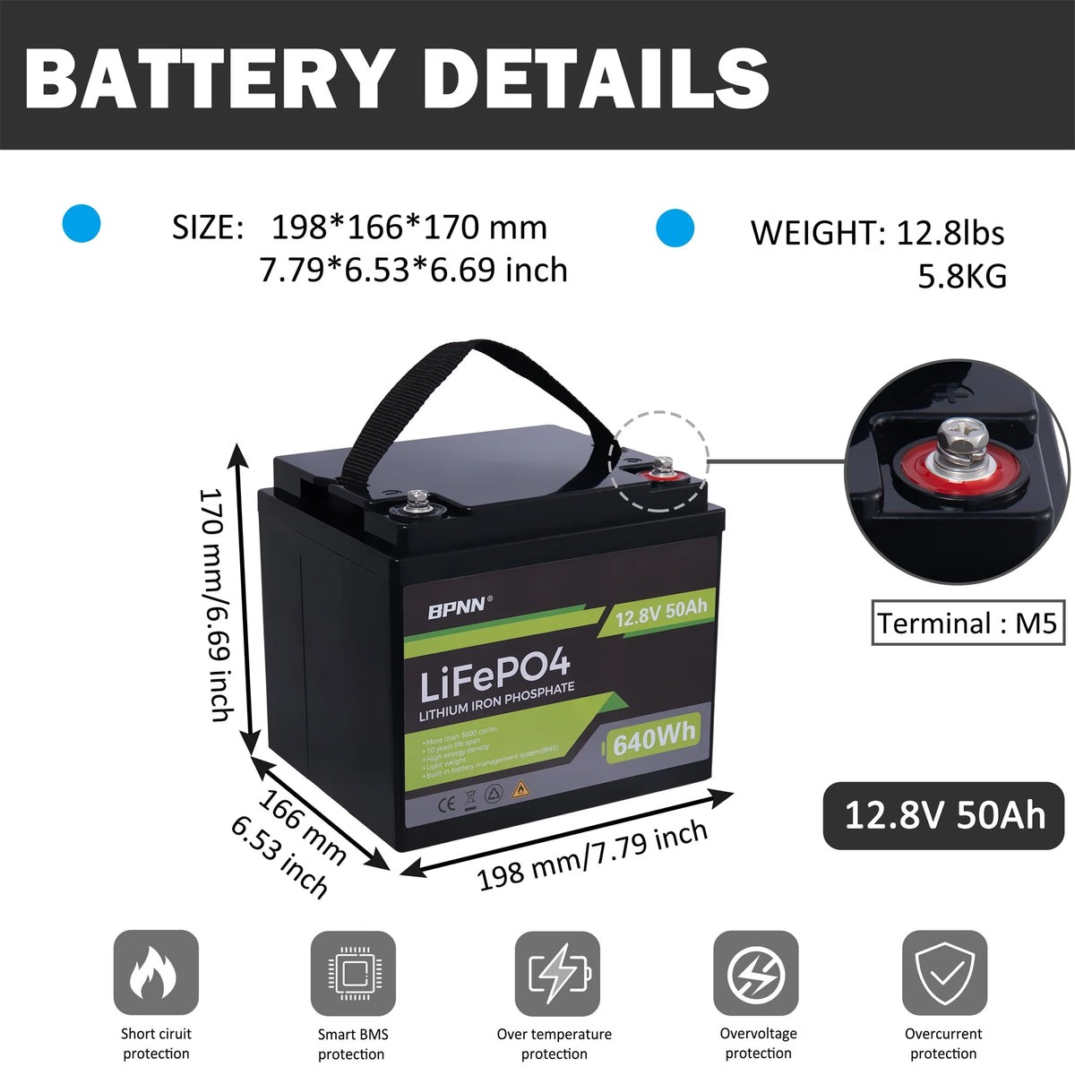 50Ah 12V LiFePo4 Battery E407637