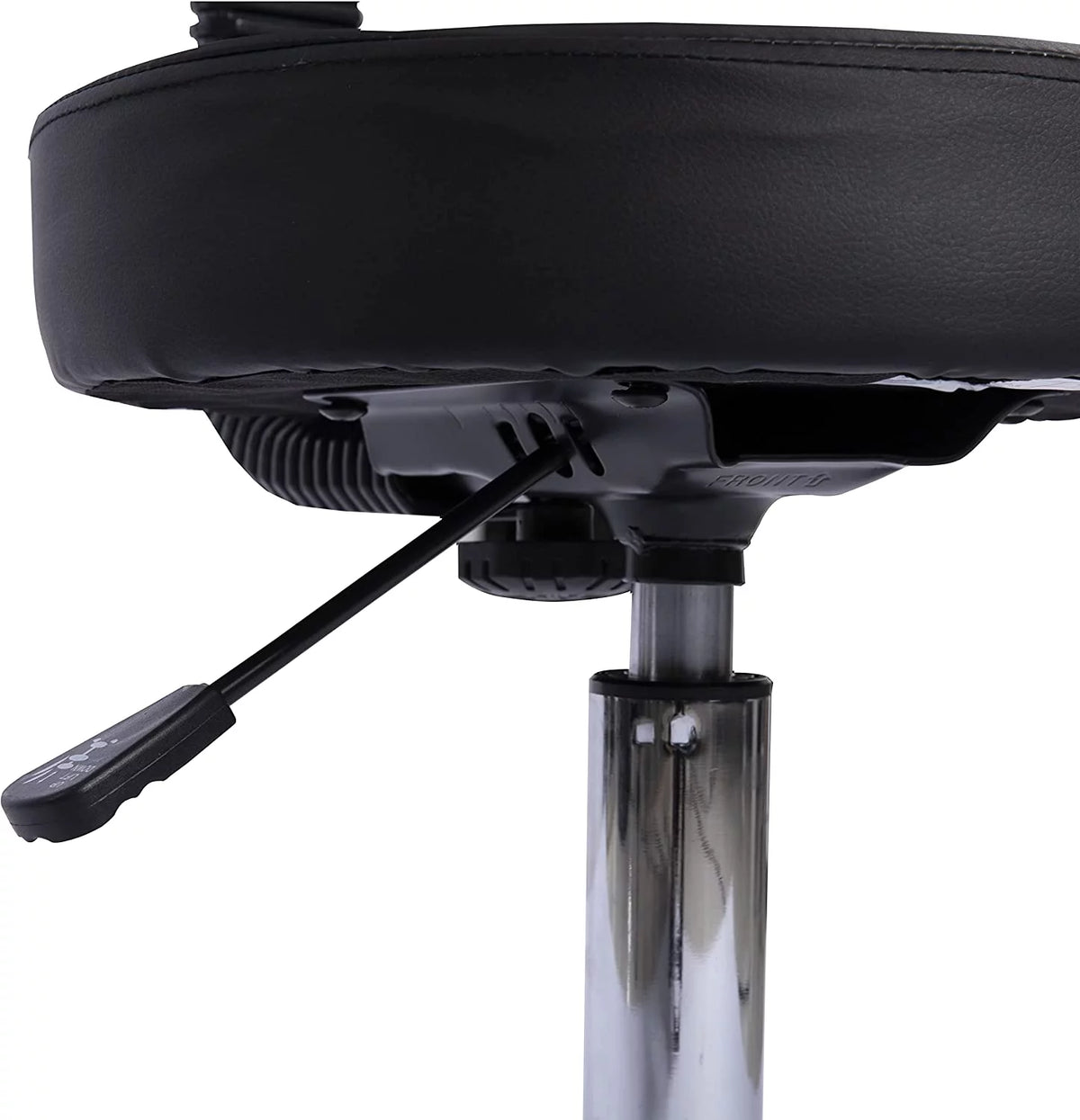 Black Faux Leather Adjustable Drafting Stool with Wheels S19632