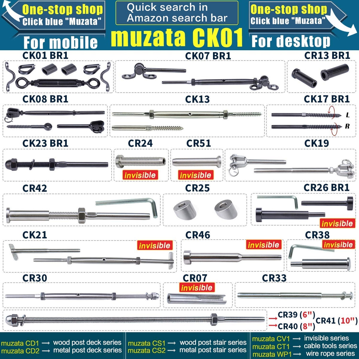 Black Cable Railing Kit T316 Stainless Steel X26247