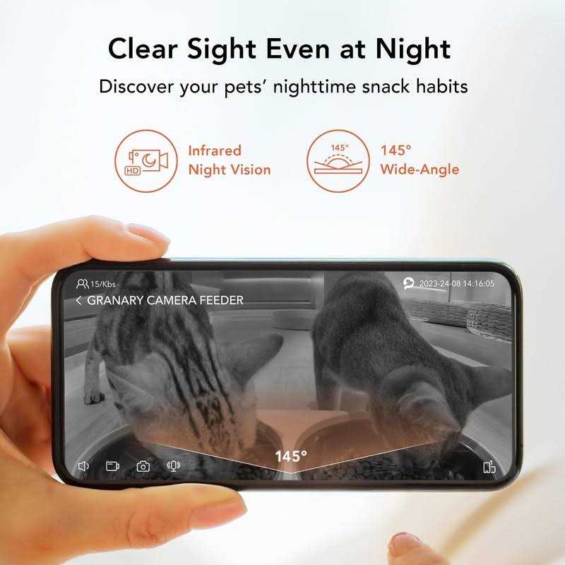 Automatic Cat Feeder with Camera 1080P HD Video Night Vision T54582