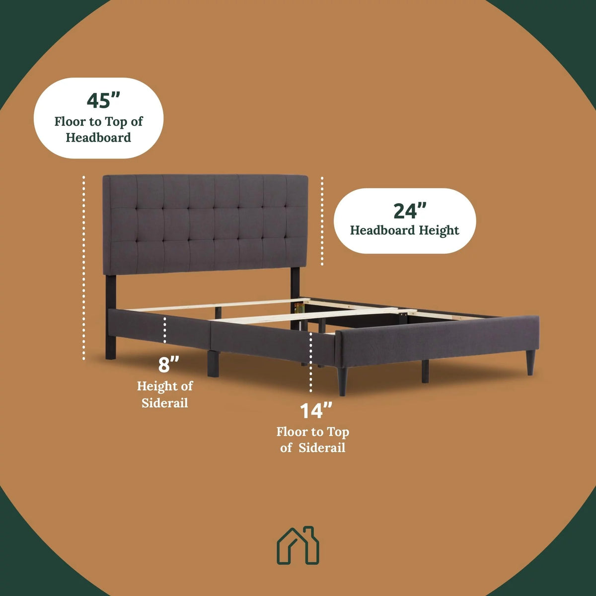 Beige Tufted Upholstered Bed, Twin N354