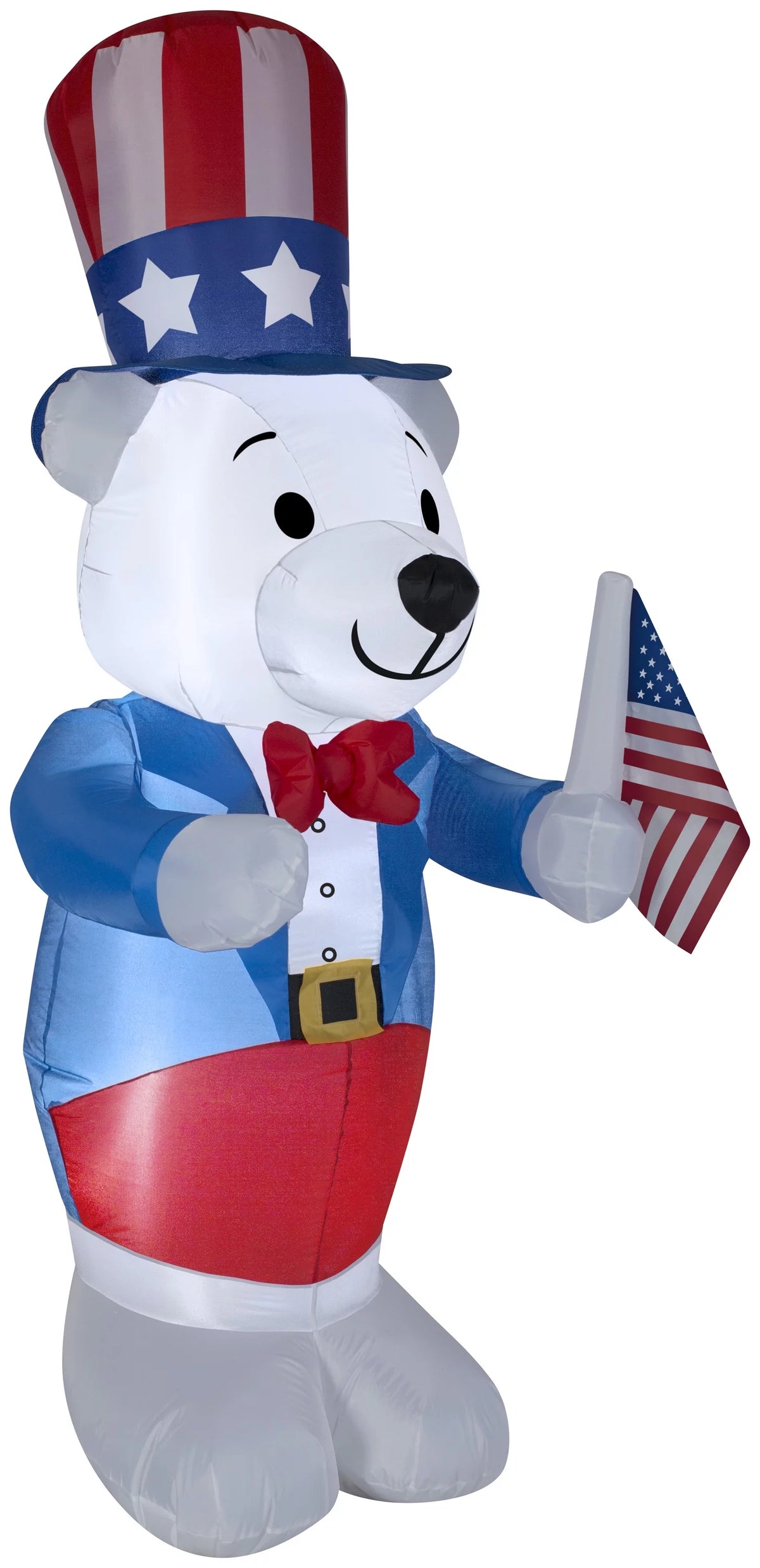 4 ft Tall Blue Inflatable Patriotic Polar Bear H8789