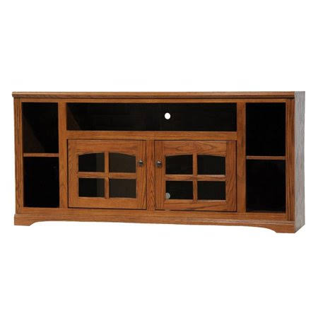 66 in. Oak TV Stand with Bookcase Sides H1487