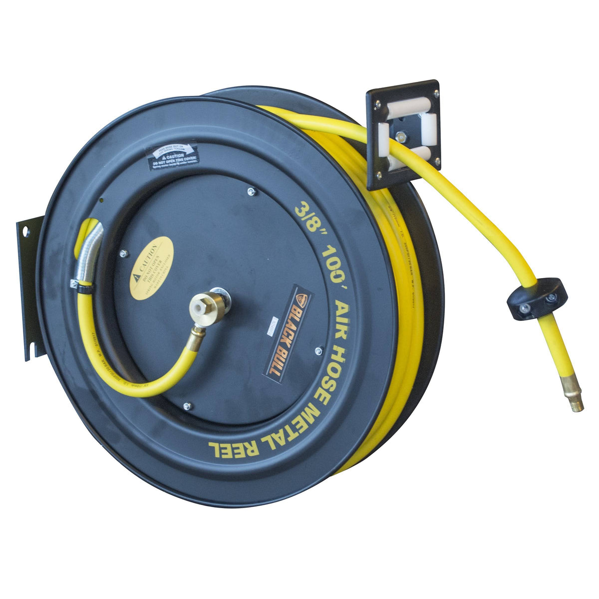 Black 100 Foot Retractable Air Hose Reel R8475