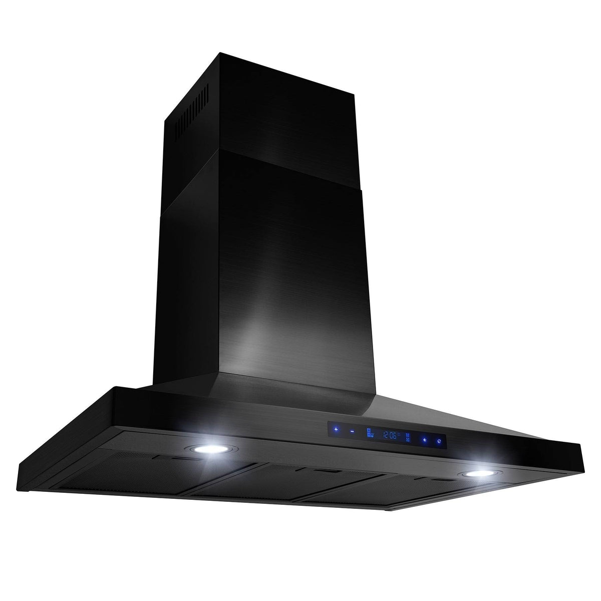 Black Stainless Steel Wall Mount Kitchen Range Hood with Touch Panel S349