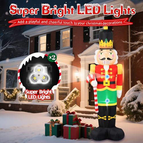 8FT Christmas Inflatable Nutcracker Soldier with Built-in LEDs D645053