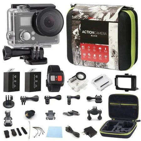 4K Action Camera Dual Screen Ultra HD 16MP Camcorder with Remote M15680