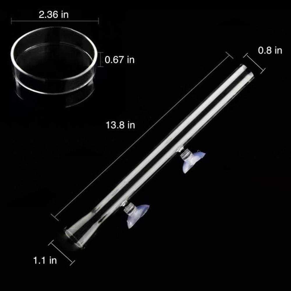 Aquarium Shrimp Feeding Tube and Dish Clear Crystal Glass Feeder Tray S129853