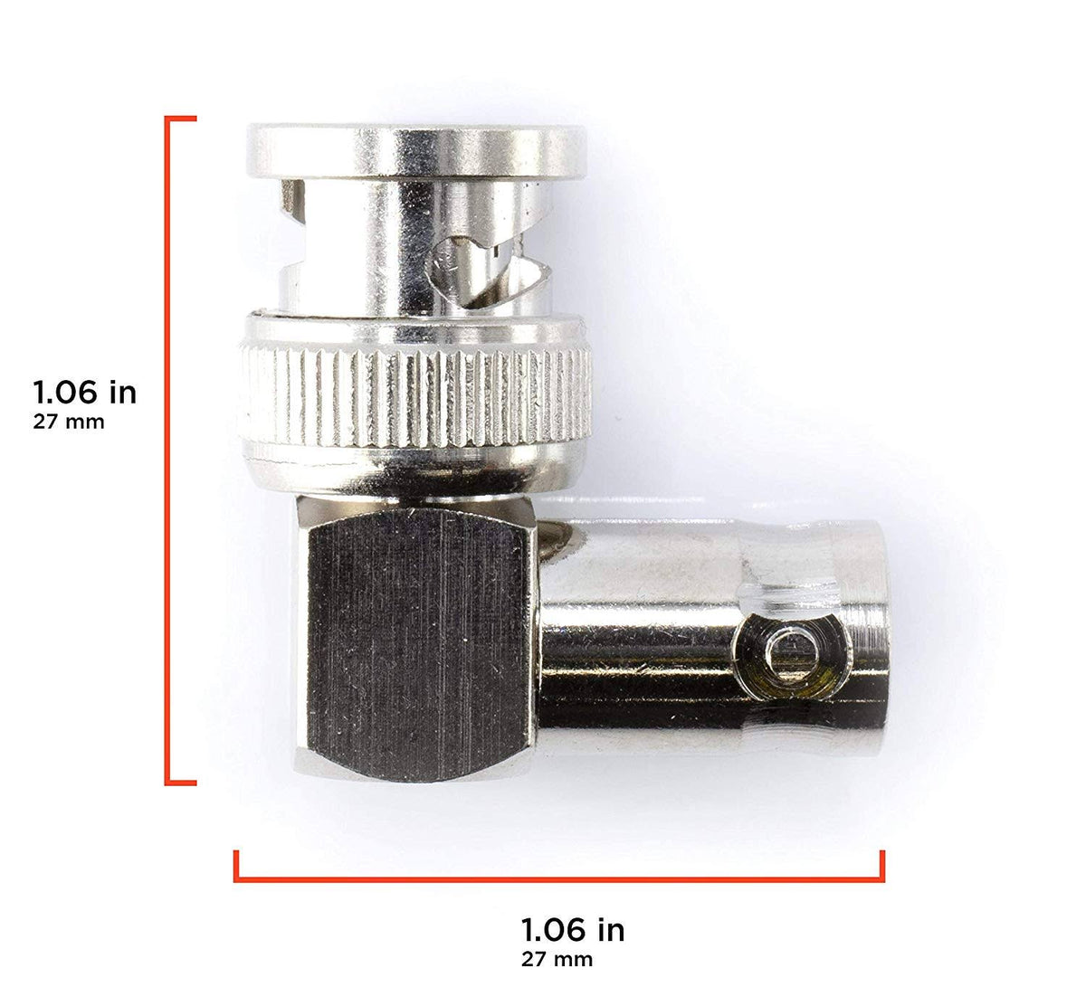 BNC Male to Female Elbow Adapter – 100 Pcs U3287