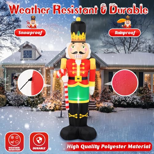 8FT Christmas Inflatable Nutcracker Soldier with Built-in LEDs D645053