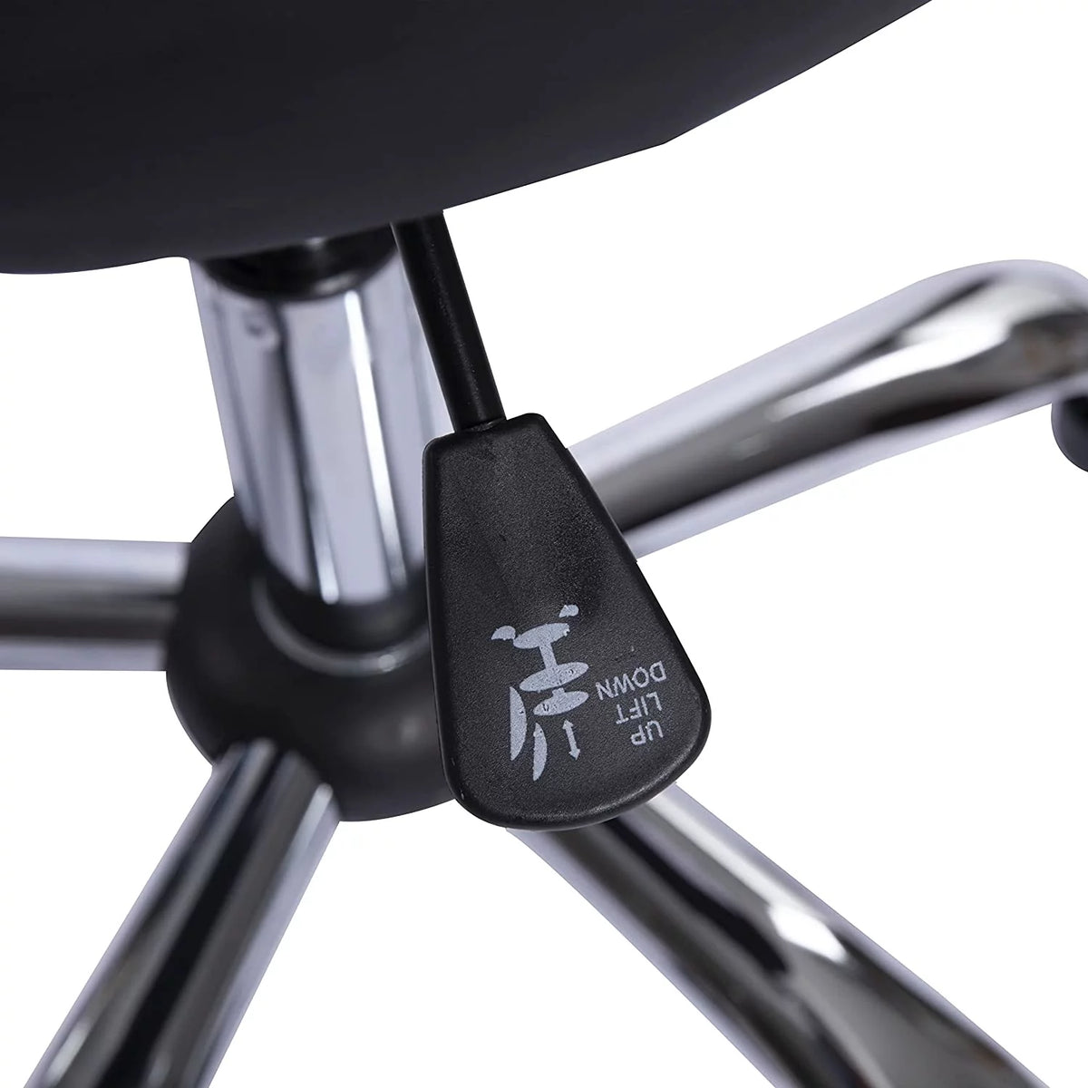 Black Faux Leather Adjustable Drafting Stool with Wheels S19632