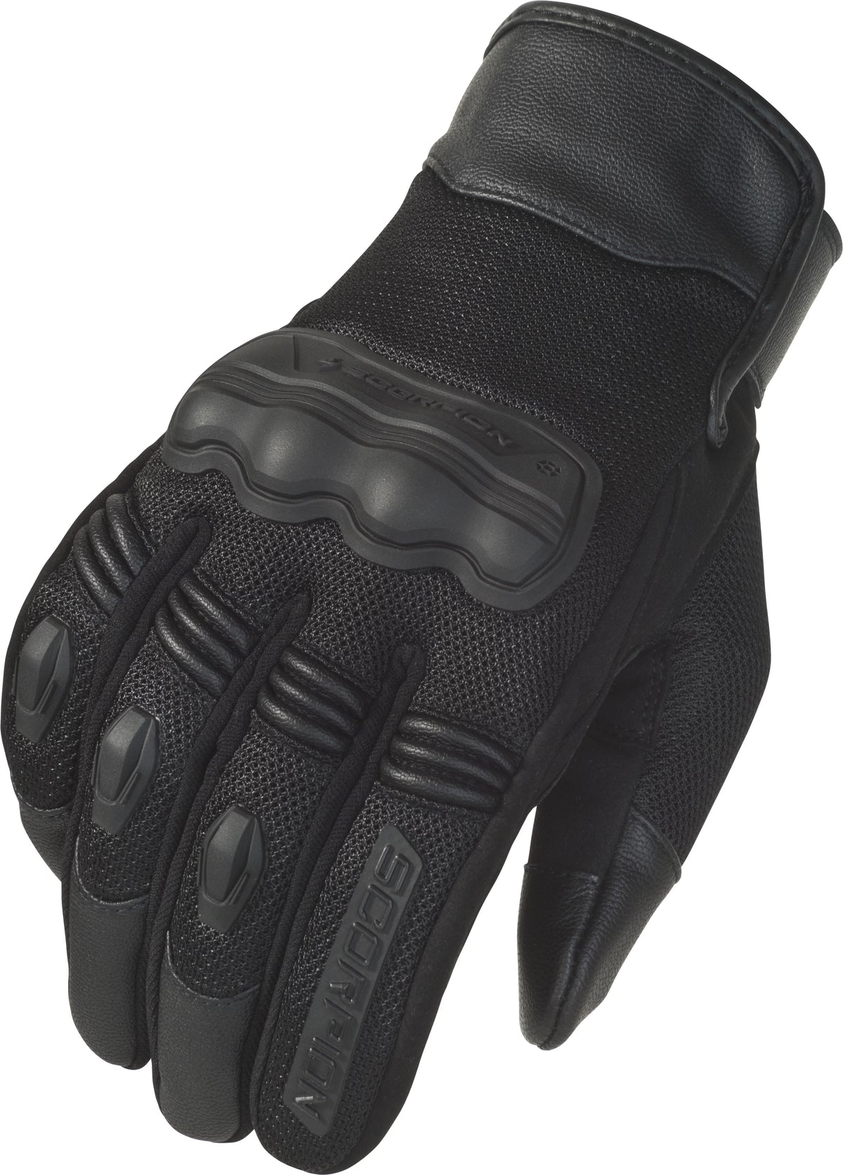 Black Leather Motorcycle Gloves M4958