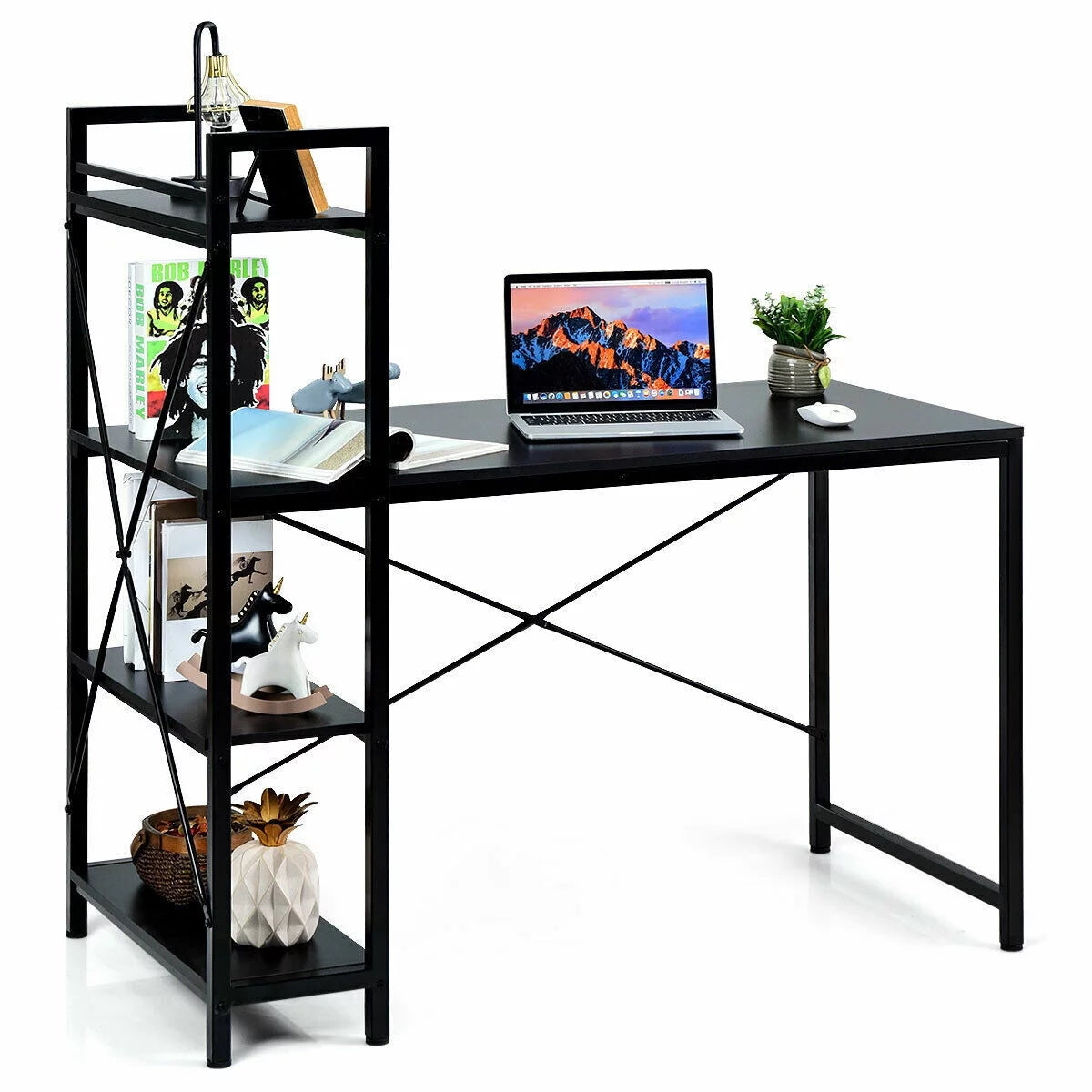 47.5" Computer Desk with 4 Tier Shelves Q745697