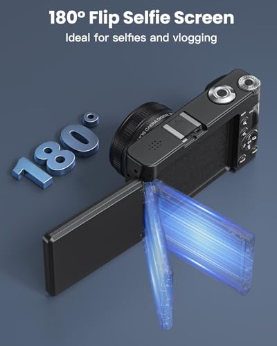 4K 64MP Compact Point and Shoot Digital Camera with 32GB Card H63967
