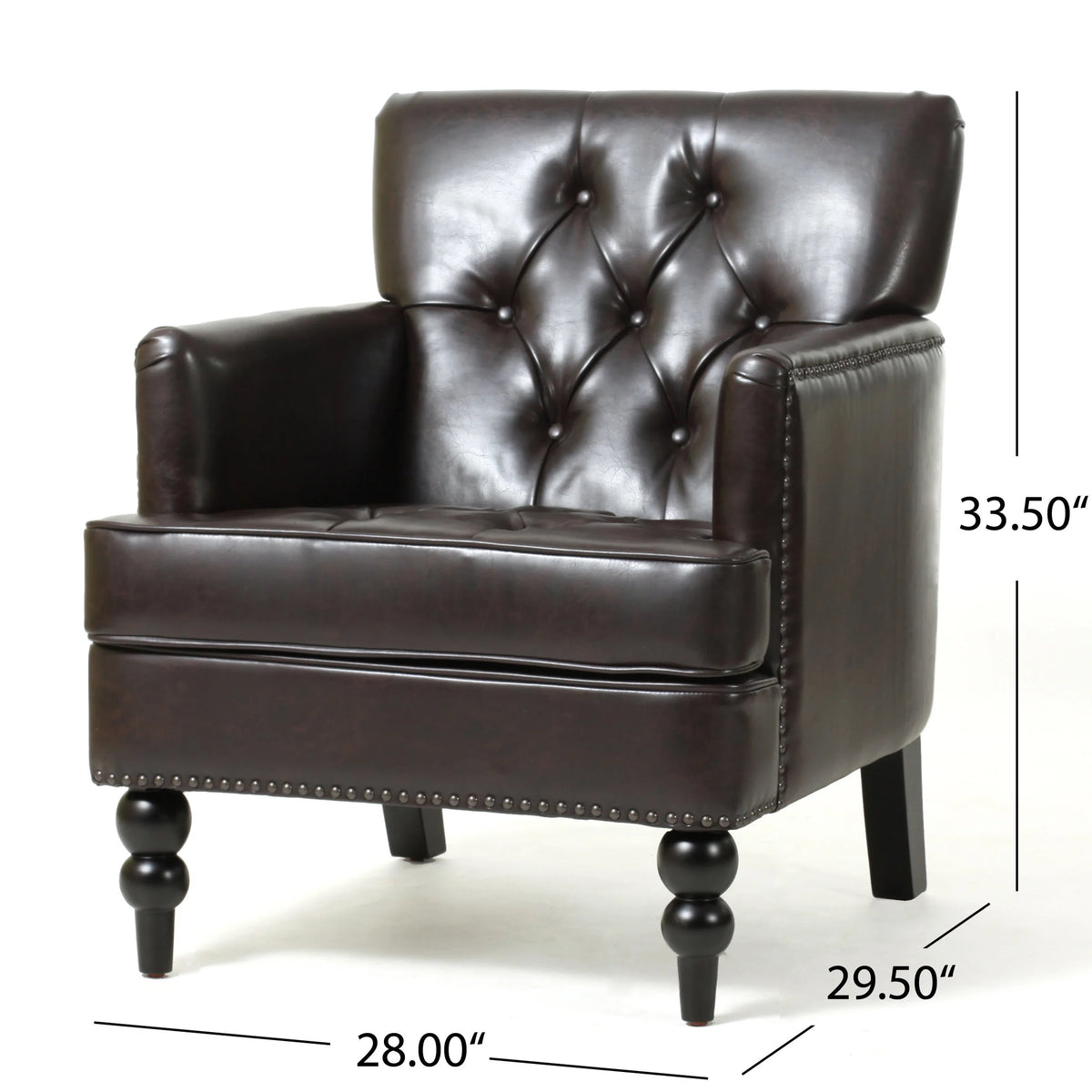 Bonded Leather Club Chair, Brown B3750