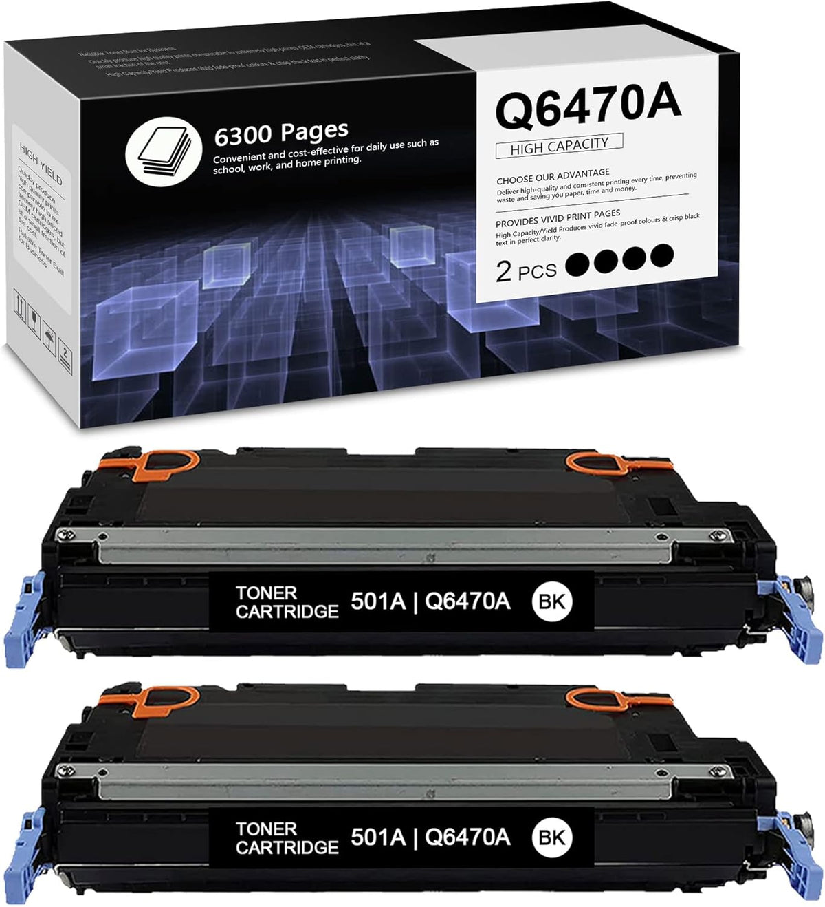 2 Pack Black Remanufactured Toner Cartridge P461700