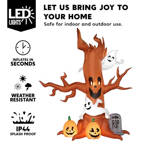 8 FT Halloween Inflatable Scary Tree with Ghost Decorations K68502