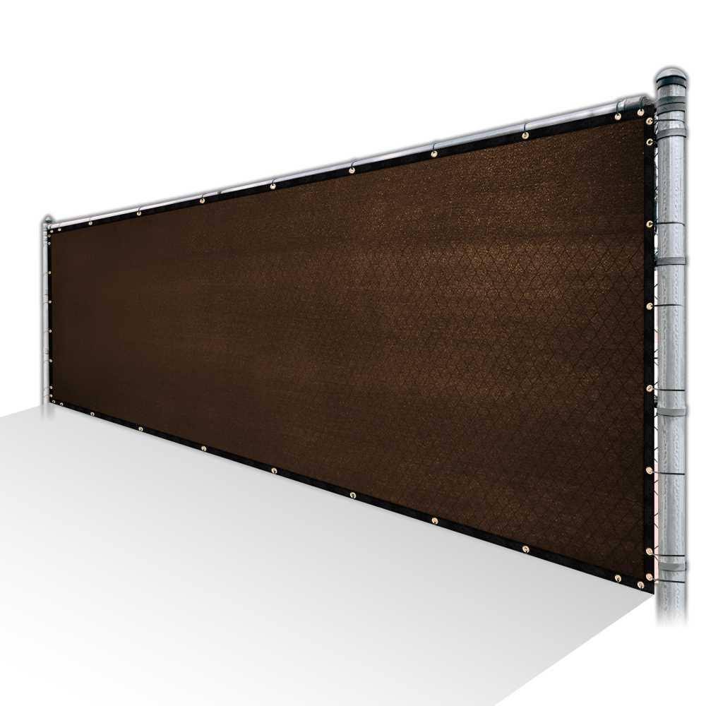 Brown Privacy Fence Screen Mesh with Reinforced Grommets V351881