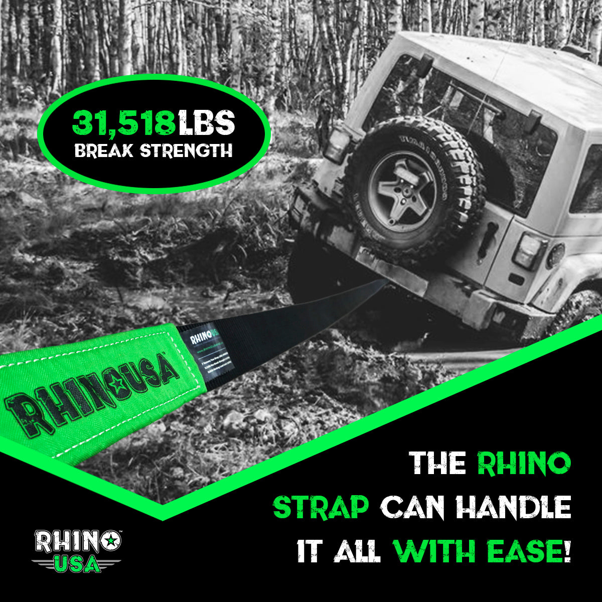Combo Recovery Tow Strap (30ft) & D Ring Shackles K70493