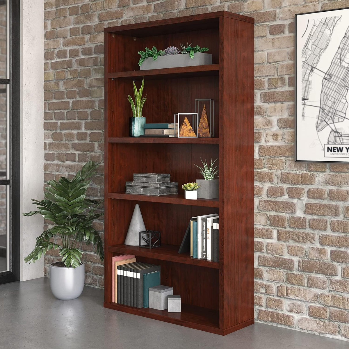 Classic Cherry Finish Bookcase J347361