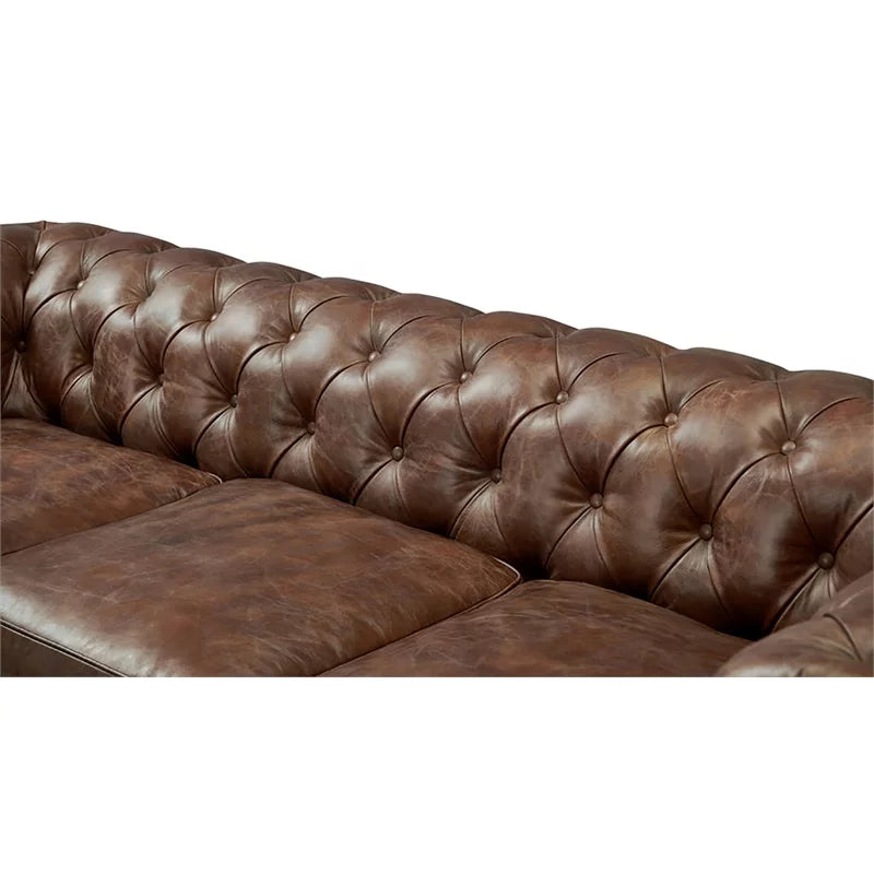 95" Dark Brown Leather Sofa X759215