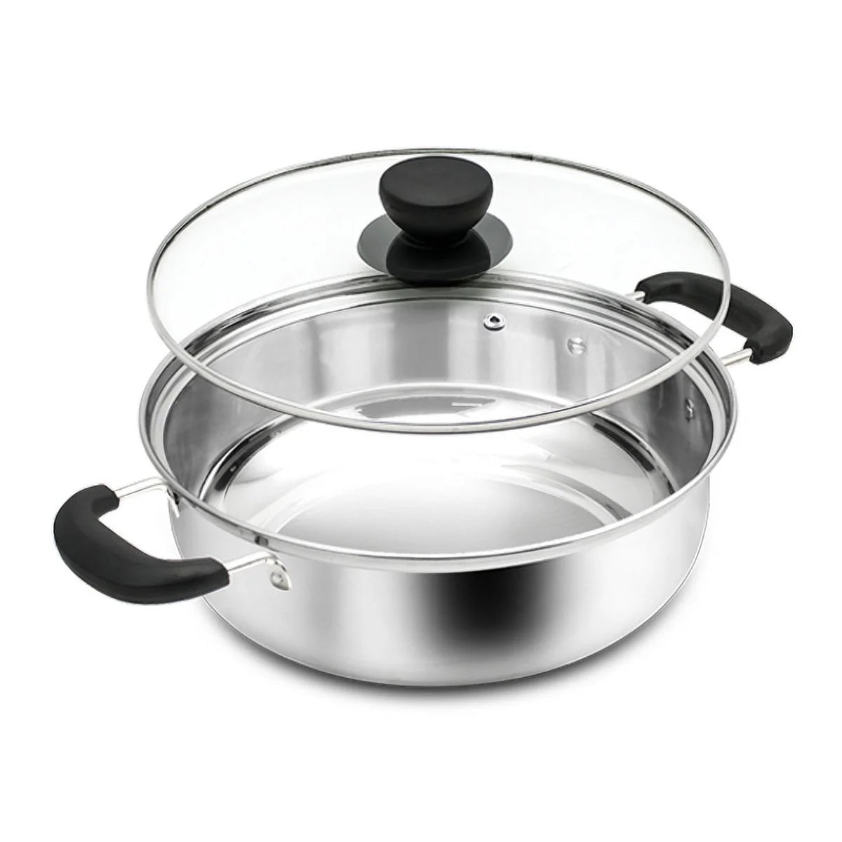 11 inch Stainless Steel Low Pot with Glass Lid 6.5 QT Z97864