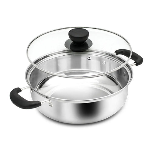 11 inch Stainless Steel Low Pot with Glass Lid 6.5 QT Z97864