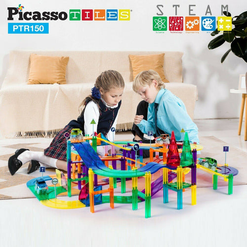 150 Piece Magnetic Building Block Race Track Set O7598