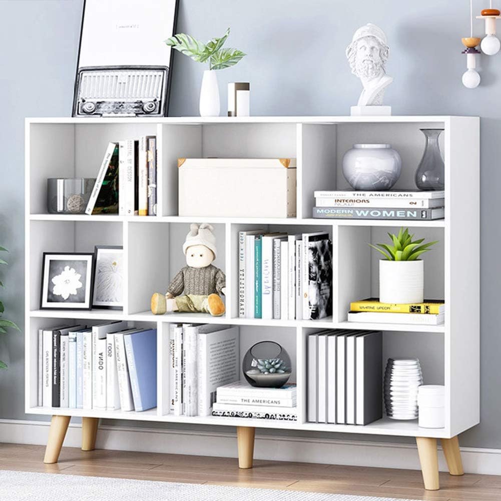 3-Tier Warm White Wooden Bookcase A7847