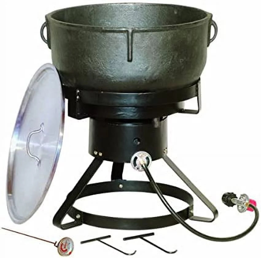 17.5-Inch Outdoor Cooker with 10-Gallon Cast Iron Pot O3014
